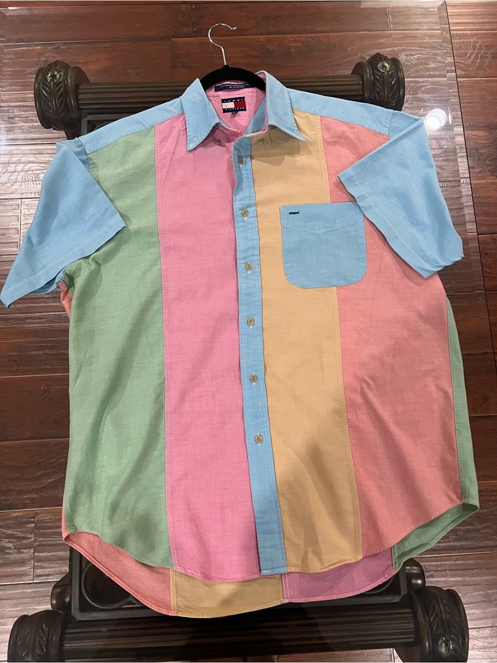 Tommy Hilfiger Pastel Multicolor Vertical Stripe Button-Down Shirt